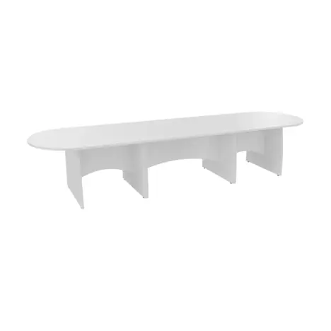 D End Shaped Conference Tables - 3600mm - White